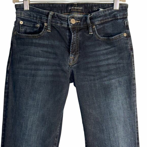 Lucky Brand Sweet Boot Jeans Size 4 / 27 Dark Wash Stretch Denim - Picture 2 of 8